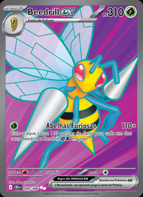 Beedrill ex, número 098