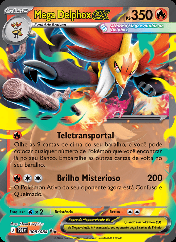 Mega Delphox ex, número 008