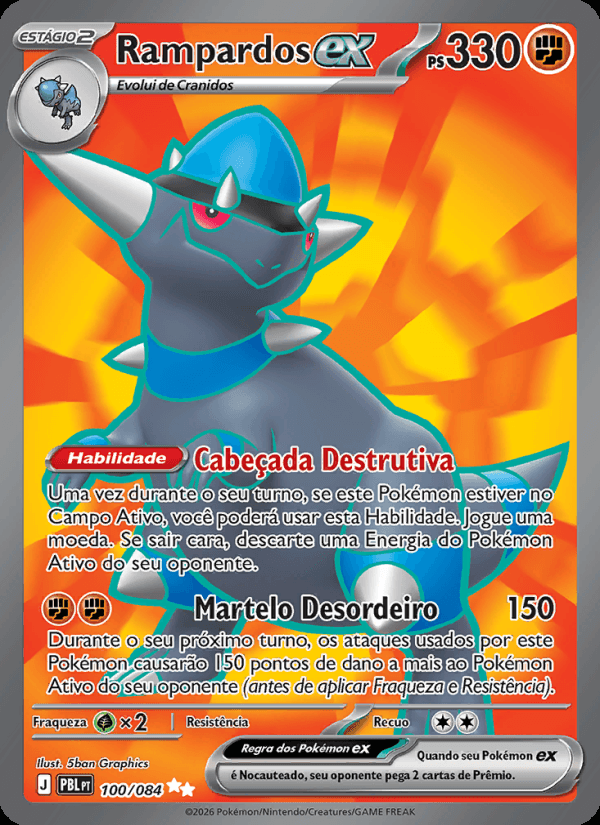 Rampardos ex, número 100
